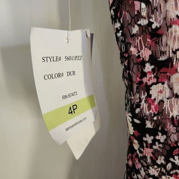 Danny & Nicole Floral Lace Overlay Sleeveless Fit and Flare Swing Dress 4P - Picture 8 of 11